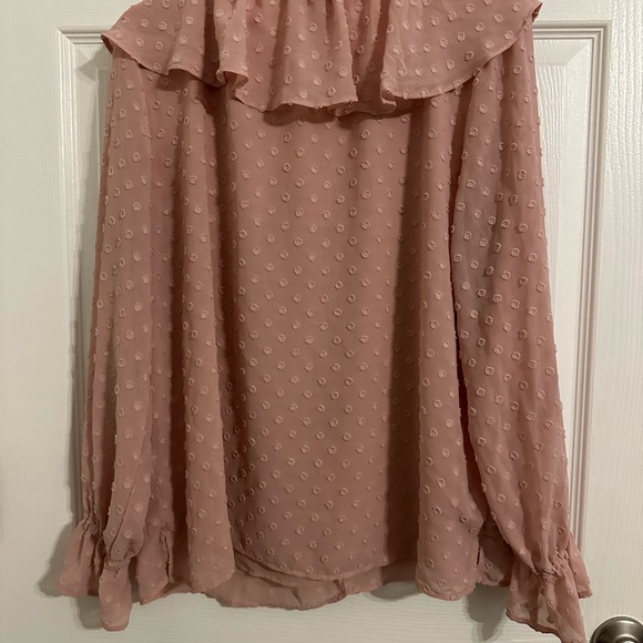 LOFT Blush Ruffle Blouse - Picture 2 of 4